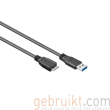 USB 3.0 Kabel, A - microB, Zwart, 1m