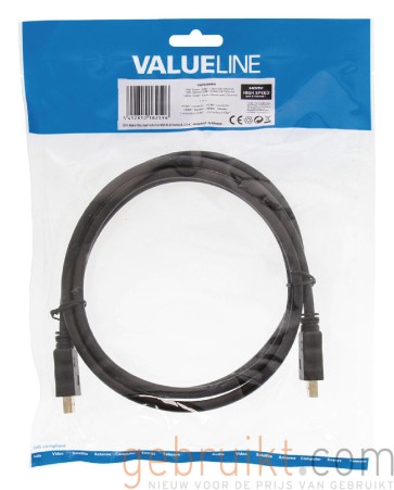 Valueline HighSpeed HDMI kabel met ethernet 1.5m