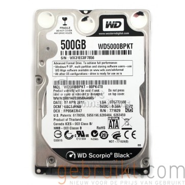  500GB 2.5 inch sata harde schijf WD Scorpio Black