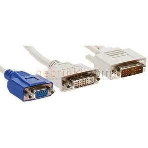 DVI-I Dual Link to DVI & VGA Video Adapter Splitter Cable VXOL/LE