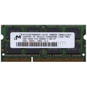2GB SODIMM DDR3-8500 1066 mhz Micron MT16JSF25664HY-1G1D1